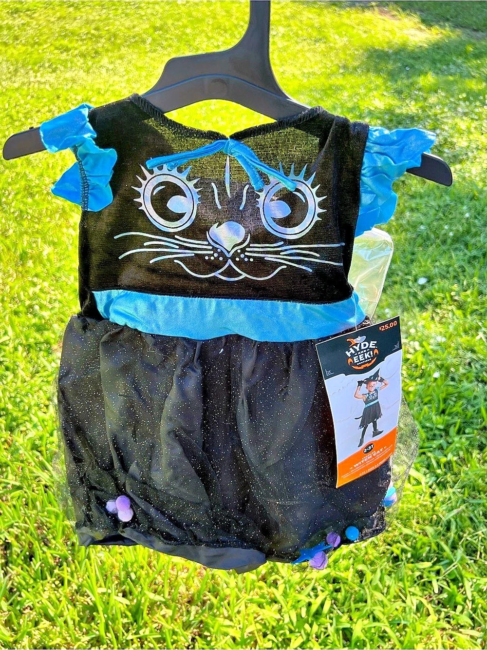 Hyde and Eek! Boutique Toddler Witch Cat Costume Black & Blue 2T-3T complete